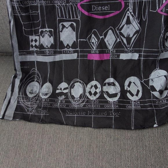 Diesel Black Gray And Purple Short Sleeve Top 100% Cotton Made in Turkey Size S - Picture 11 of 12